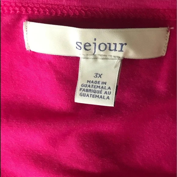 SEJOUR V Neck Strappy Short Sleeve Tunic Top 3X - Picture 8 of 9